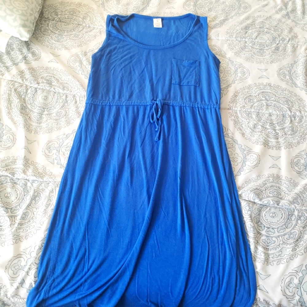 Blue Knee Length Dress
